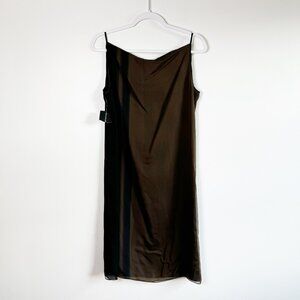 NWT Emanuel Ungaro 100% Silk Black and Brown Dress Size 12